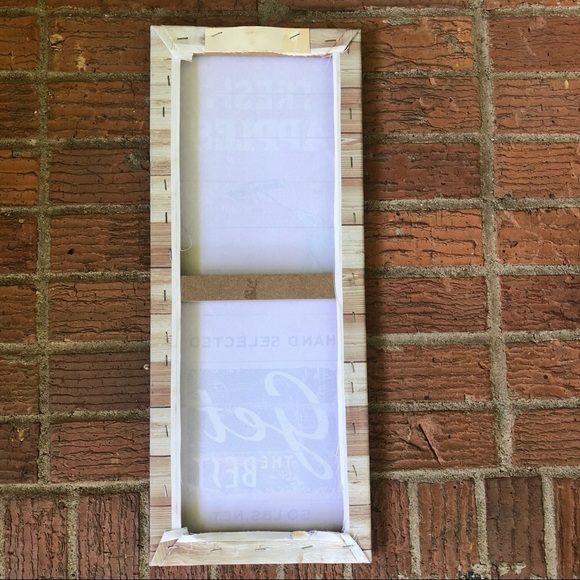 Canvas Fresh Apples Hand Selected Get the Best Wall Decor 20” x 8” - Picture 2 of 2